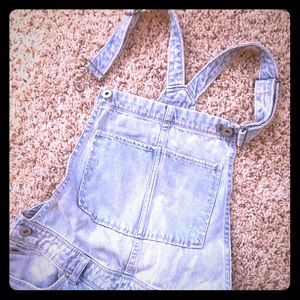 Ripped jean Overalls